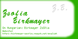 zsofia birkmayer business card